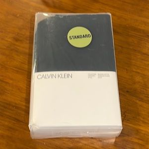 Calvin Klein Steve Standard pillow shams new 2 navy